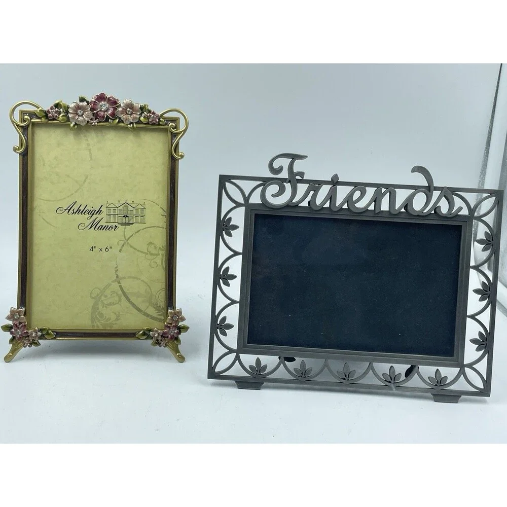 Vintage 4x6 Picture Frame Bundle - Ashleigh Manor Floral & Pewter Friends